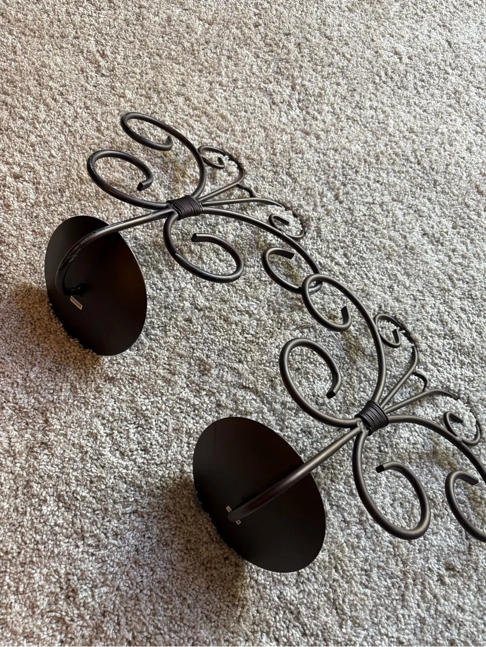 Decorative Metal Wall Candle Sconce Holder Set of 2 Hanging Wall Mounted